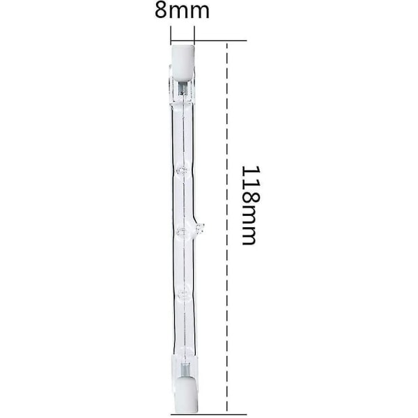 200w ækvivalent R7s lineær halogen projektør 3100lm 2700k J118 sikkerhedslyspære 118mm 4-pak