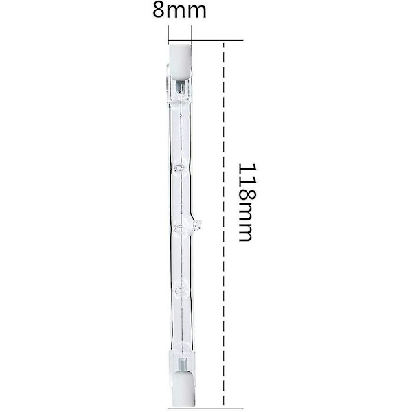 200w tilsvarende R7s lineær halogenflomlys 3100lm 2700k J118 sikkerhetslyspære 118mm 4-pakning