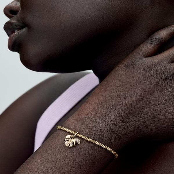 Pandora - Kimalteleva Monstera-lehden riipus - 14k kullattu
