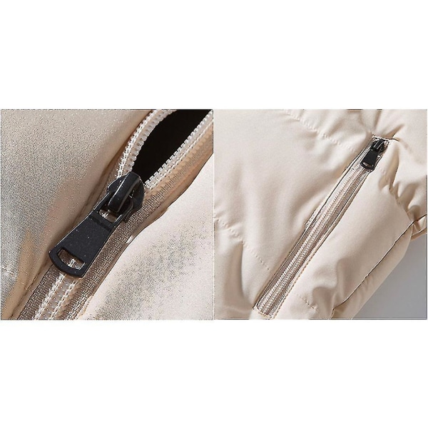 Herre letvægts pakkebar puffer dunvest ærmeløs quiltet jakke frakke (2xl, beige)