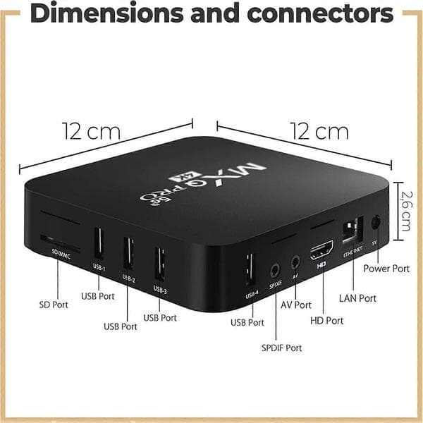 5G MXQ PRO 4K TV-boks Android 10.1 Quad-core Smart Media Player 1GB+8GB