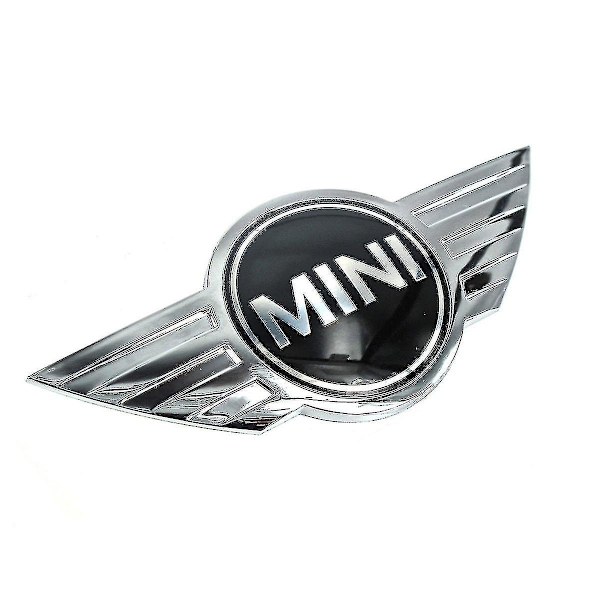 Chrome/sort Mini Cooper-mærke Front Grill Bonnet Badge Emblem Bonnet Rear Boot Lid Trunk Emblem Sticker