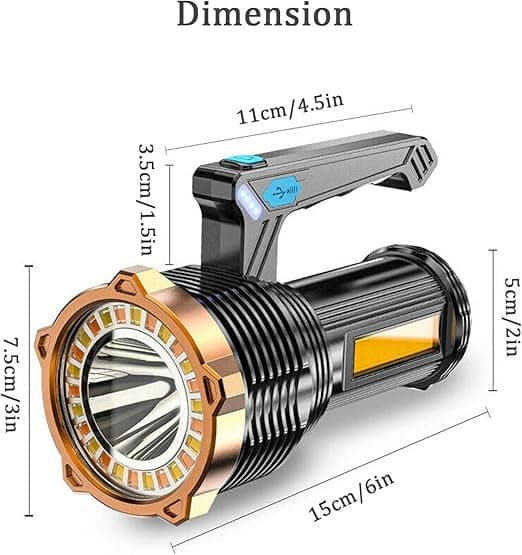 LED-taskulamppu USB-ladattava, erittäin kirkas taskulamppu