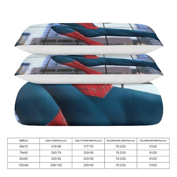 v941 Spider-Man 3-delat Bäddset för Enkelsäng - Inkluderar 1 Enkelt Täcke och 2 Örngott - Färgbeständig Mikrofiber - Spider io941 200x200cm 78x78in