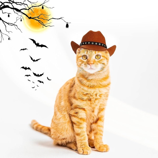 Pet Cowboy Kostym Cosplay Cap, Halloween Kostymer För Hundar Katt, Pet Party Dekoration, Mini Cowboy Hatt Medium