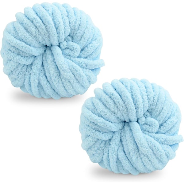 Tjockt Ullgarn 250g × 2, Stickgarn Grovt Garn Flerfärgat Garn, för Garnprojekt light aqua