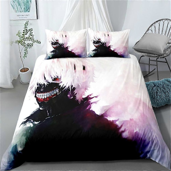 v3344 Sengetøy Tokyo Ghoul Kaneki Dynetrekk Sett Sengetøy IU3344 240x260cm 94x102in