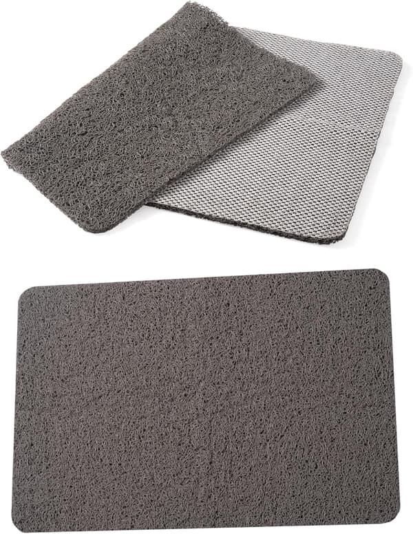 Sklisikker PVC dusjmatte til bad (40 x 60 cm, grå)