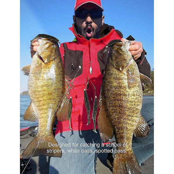 Paraplyrigg for bassfiske, ferskvannsfiske, swimbait-riggsett, blå