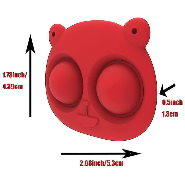 Bubble Fidget Legetøj Nøglering Sensorisk Fidget Legetøj Sød bjørn Stress Relief Håndlegetøj nøglering