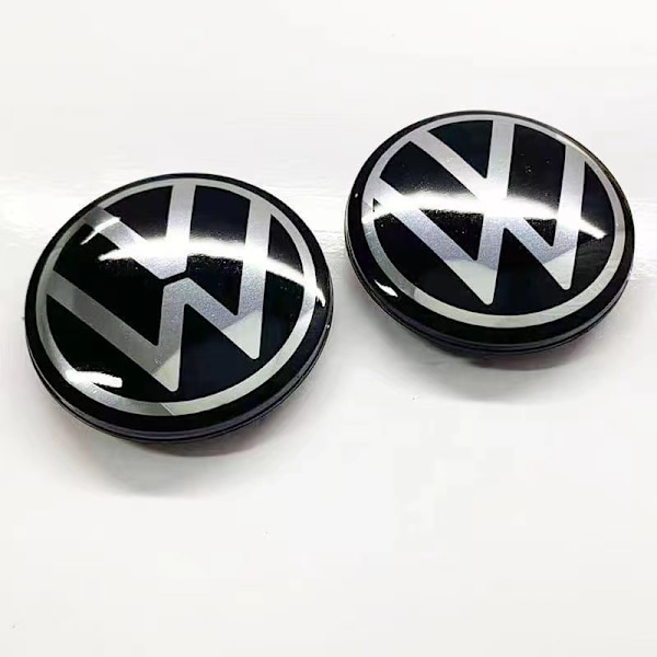 4 kpl - Volkswagen VW Keskikupit / Pyörännavan embleemi - Auto Hopea 65 mm