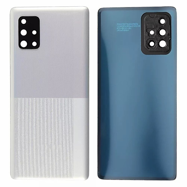Batteri-hölje för Samsung Galaxy A71 5G SM-A716 med självhäftande klistermärke + kamerlinsöverdrag - Vit