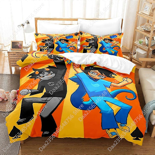 v688 Sängkläder Homestuck Sängset Enkel Dubbel Full Queen King Size Sängset Vuxen Barn Sovrum Påslakanset Anime Lakan Set 3-delars Sängkläder 135x200cm 53x78in