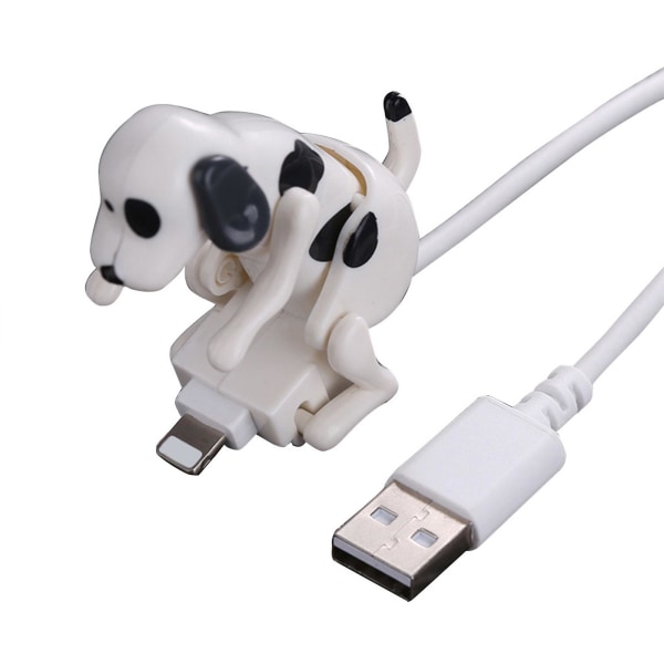 För kreativ herrelös hundformad laddningskabel med strömbrytare för Ios mobiltelefonbord White