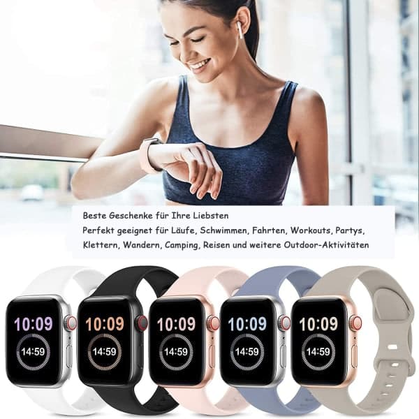 5 kpl Apple Watch -ranneke 38-45 mm Naiset Miehet
