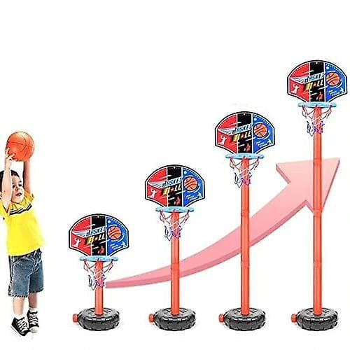 Bærbart basketballsæt til børn med justerbar højde og oppustelig legetøj til udendørs sommerhave