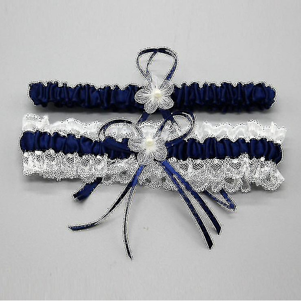Bryllupsstrømpebånd for brud Kvinners strømpebånd Strømpebånd til ball Strømpebånd til undertøy Navy blue