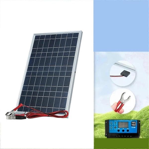 12V Solpanel Kit Komplet 30W Solcelle Generator til Hjemmet