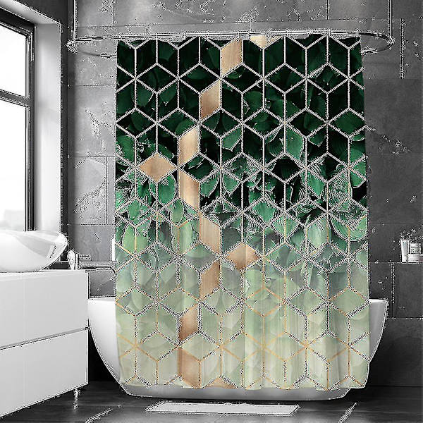Moderne badeværelse vandtæt bruseforhæng farver størrelser tilgængelige Green 180x200cm