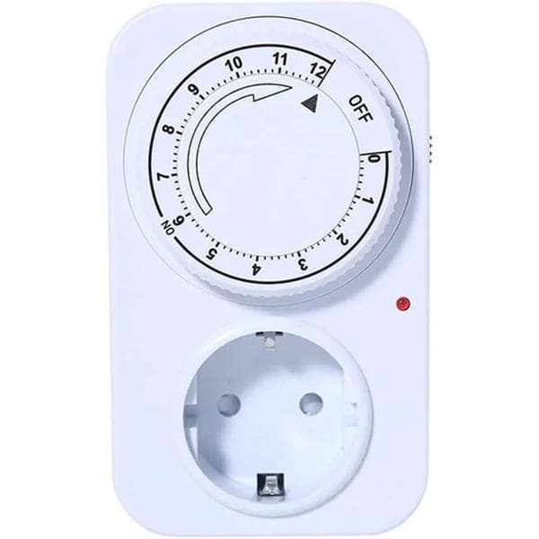 Timer Switch Mechanical Timer Socket 12-Hour Timing Power Off Time Control Switch Power Outlet 16A 3680W Lamp Pump Time Relay
