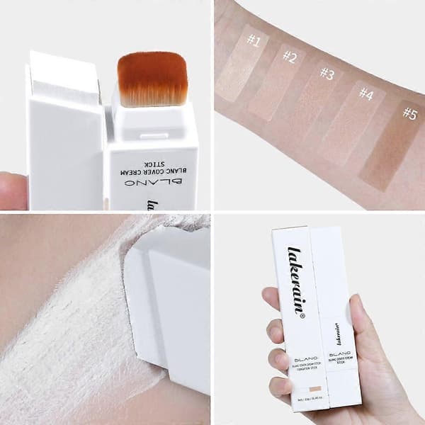 Blanc Cover Cream Stick - Farveskiftende Foundation Stick - Medium til Fuld Dækning Dugfrisk Finish Base Makeup Dobbeltendet for et Fejlfrit Look Medium