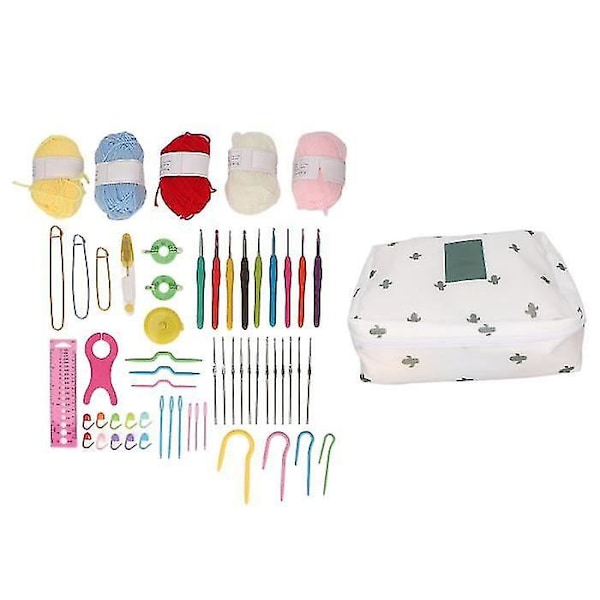 Virka set virka kit linjal sax stift aluminium måttband ergonomisk virknål set med