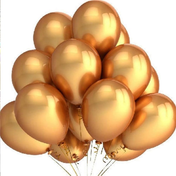 100 stk. Guld Perle Latex Balloner Metal Helium Balloner Til Bryllup Fødselsdagsfest