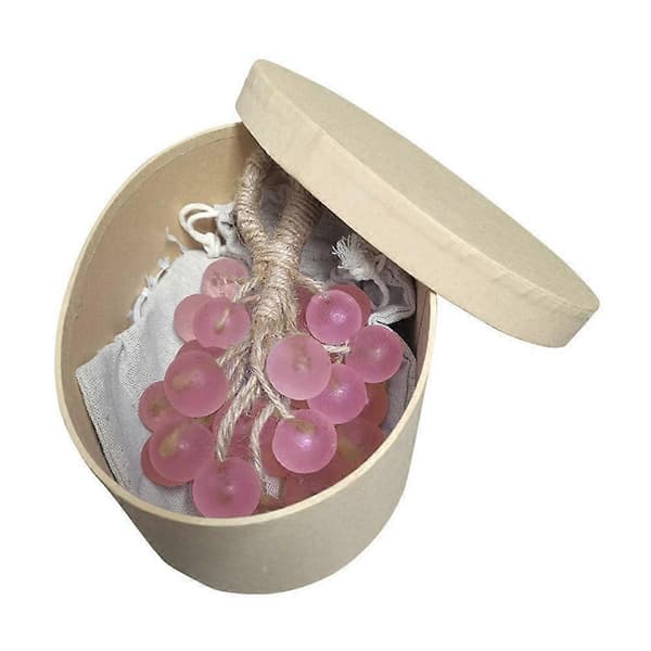 Kristallklar druvtvål, söt simuleringsdruvtvål, badrumsdekor och present Pink with boxed 1pcs