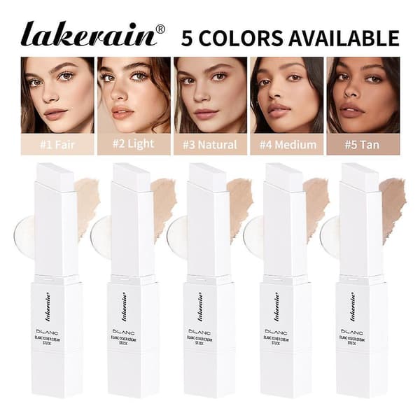 Blanc Cover Cream Stick - Farveskiftende Foundation Stick - Medium til Fuld Dækning Dugfrisk Finish Base Makeup Dobbeltendet for et Fejlfrit Look Medium