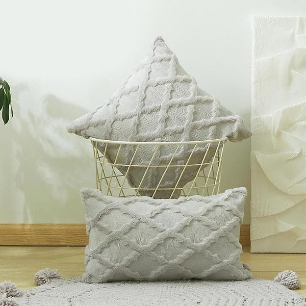 Dekorative pudebetræk, bløde plys kunstige uld sofapudebetræk sæt, beige Light gray