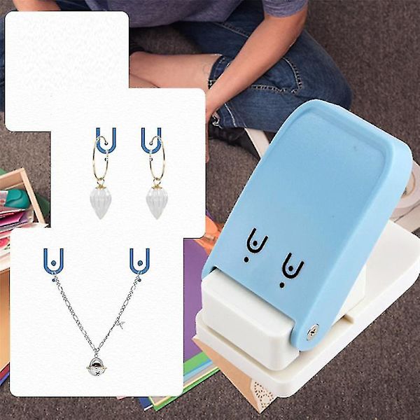 Scrapbook Punches Örhängen Kort Punch Cutter Craft Calico Tryck DIY Blomma Pappers Punch Hål Punc BlueWhite