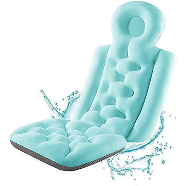Vattentät badkudde för hela kroppen, nackstöd för spa, halkfri nätkudde, vattentät badkudde för nacke och rygg, avkoppling för vuxna blue conjoined style