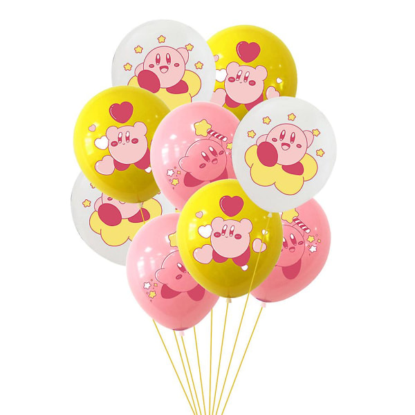 Star Kirby-tema festartiklar för barn, festdekorationer, ballonger, grattis på födelsedagen-banderoll, tårtdekorationer