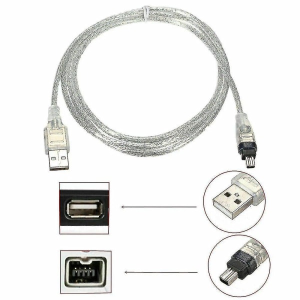 För Mini DV MiniDV USB-datakabel FireWire IEEE 1394 HDV-videokamera till redigeringsdator