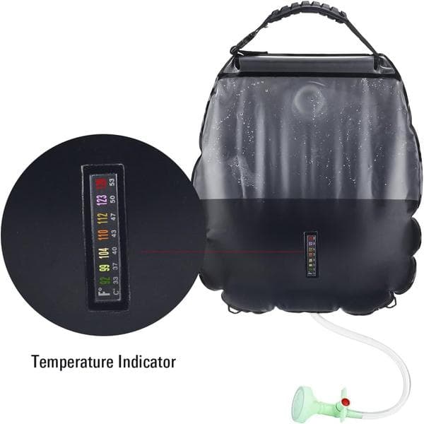 Solbruserpose, RISEPRO 5 gallons/20L Solopvarmet Premium Camping Bruserpose Varmt vand med Temperatur 45°C