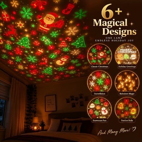 Julgran projektorlampa USB trädprojektor