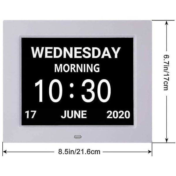 Inch Senior Watch. Digital kalender och seniorklocka - Digital klocka, väckarklocka, kalender för äldre och personer med demenssjukdom