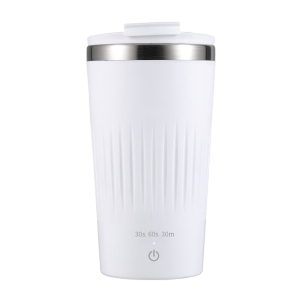 300 ml Självrörande Mugg med Lock 3 Hastigheter Automatisk Magnetisk Rörning Kaffe Koppen Elektrisk Rostfritt White