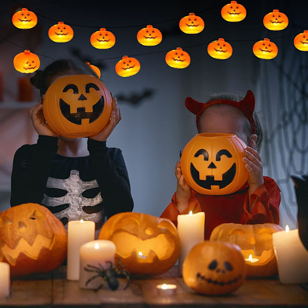 Halloween-koriste LED-kurpitsajouset, 16,4 jalkaa/30 LED Halloween-koristeet paristokäyttöiset Halloween-valot, Halloween-koriste