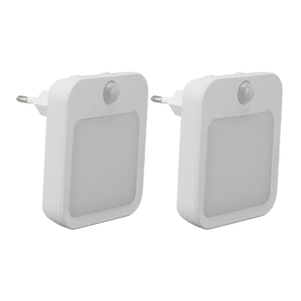 2 pcs Plug-in Night Light with Motion Sensor Mini Warm White LED Night Light with Adjustable Brightness EU Plug 110-220V