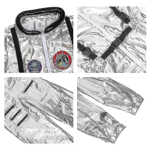 Astronauttiasu miesten Halloween-asu naisille haalarit astronauttiasu aikuiset cosplay-asut women silver S