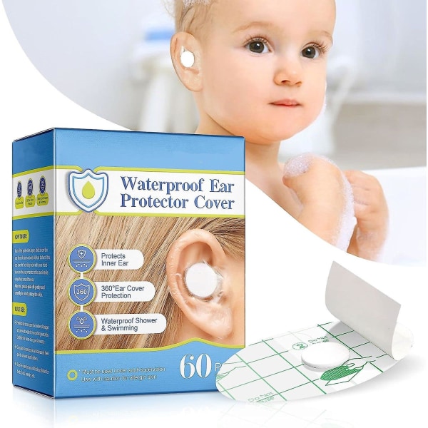 Vandtætte baby øreklistermærker, bløde åndbare engangs selvklæbende ørelapper til børn 120pcs