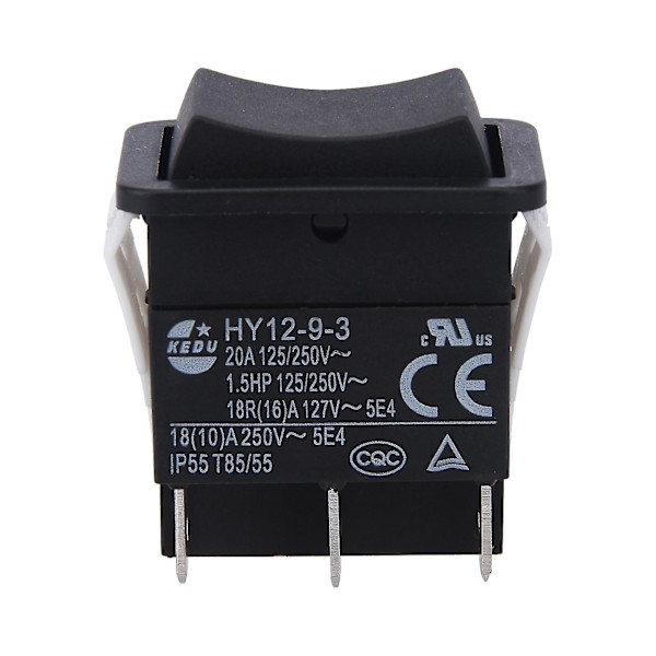 HY12-9-3 Liten industriell på/av vippströmbrytare tryckknapp båge ABS hållbar-yu 1PC