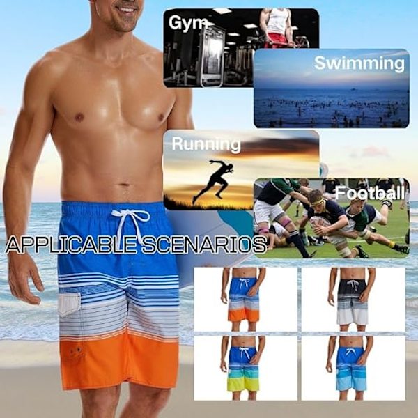 Miesten uimahousut Miesten uimashortsit Nopeasti kuivuvat surffishortsit Rantahousut Raidallinen housut Gradientti Vedenpitävät housut Kesä S Orange