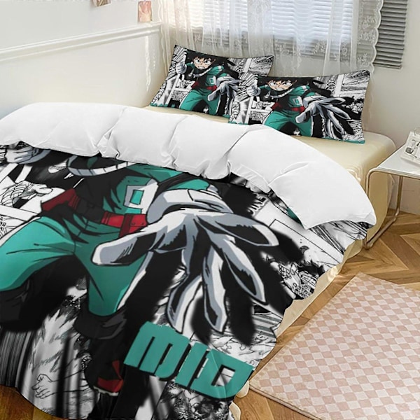 v748 My Hero Academia Anime 3-delars Twin Sängset Blekningsresistent Mikrofiber io748 240x260cm 94x102in