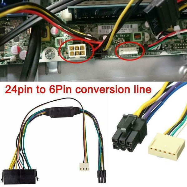 Power 24pin til 6pin konverteringskabel til HP Elite 800g1 8300 8200 værktøj