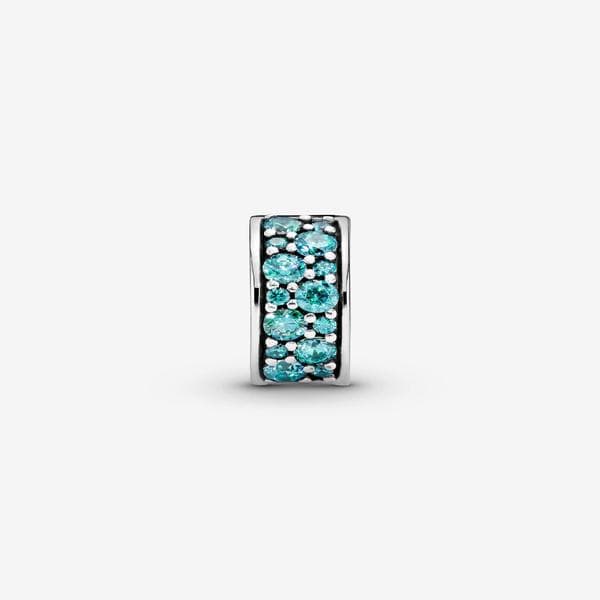Pandora - Teal Pavé -klipsihelmi - Sterlinghopea