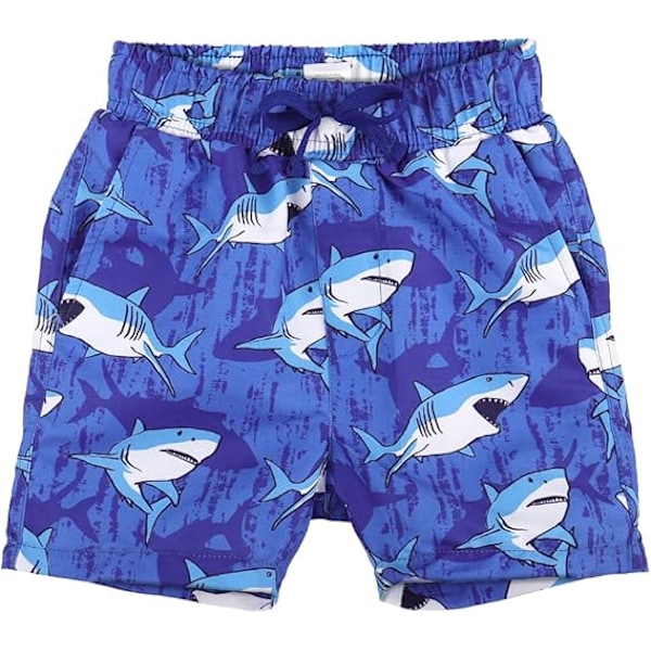 Børns badebukser drenge afslappede boardshorts børn elastisk talje strand svømning trunks 14T Blue Shark