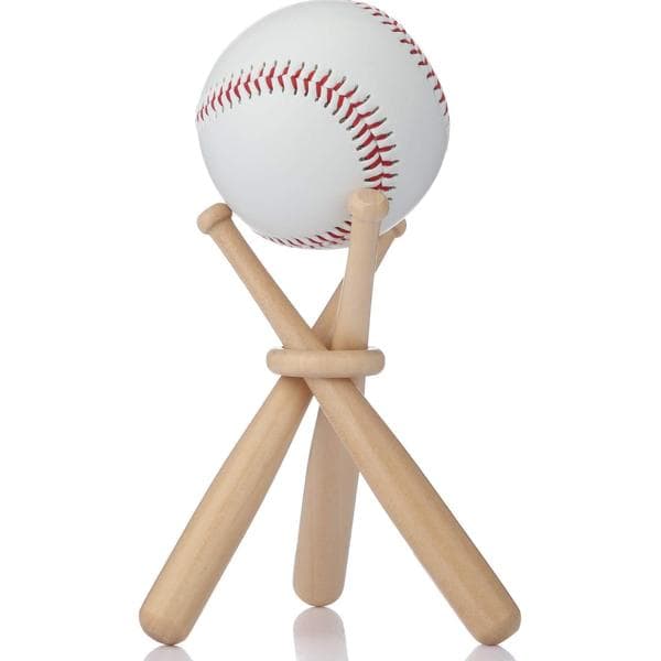 Baseball display stand, ball display, wooden display table, solid round wooden dowel, for baseball enthusiasts (baseball not included)
