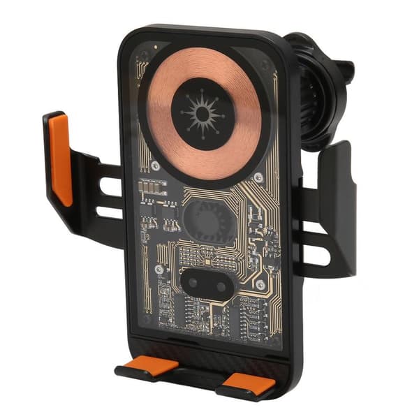 Wireless Car Charger Transparent Shell 360° Rotatable Bracket Touch Button Intelligent Sensor Phone Holder Mount C10